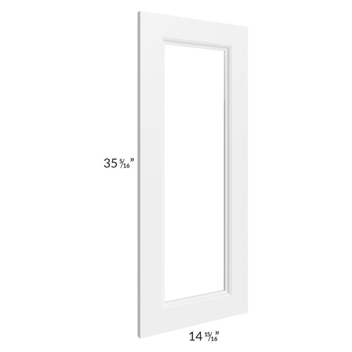 RTA Providence White 24" x 36" Wall Diagonal Corner Glass Door Only with Glass Included