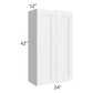 RTA Providence White 24" x 42" Wall Cabinet with Mullion Glass Door