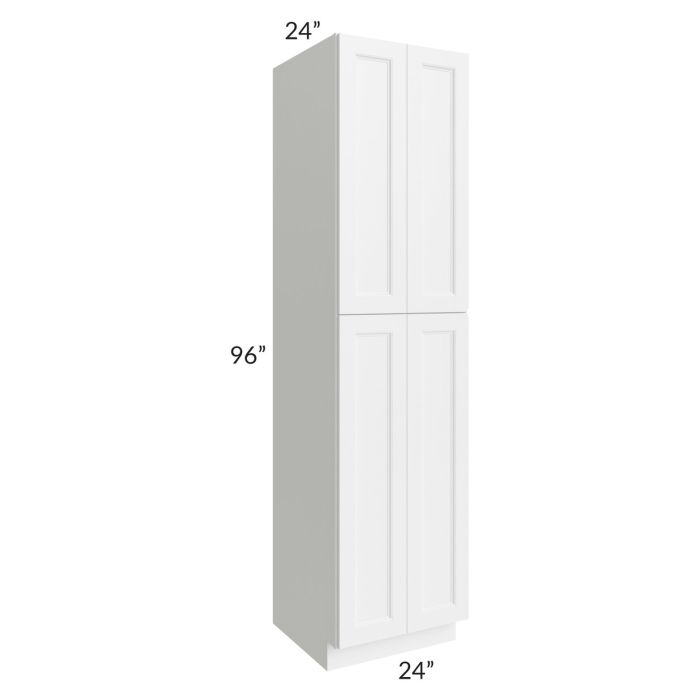 RTA Providence White 24" x 96" Wall Pantry Cabinet with 4 Roll Out Trays