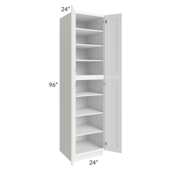 RTA Providence White 24" x 96" Wall Pantry Cabinet with 4 Roll Out Trays