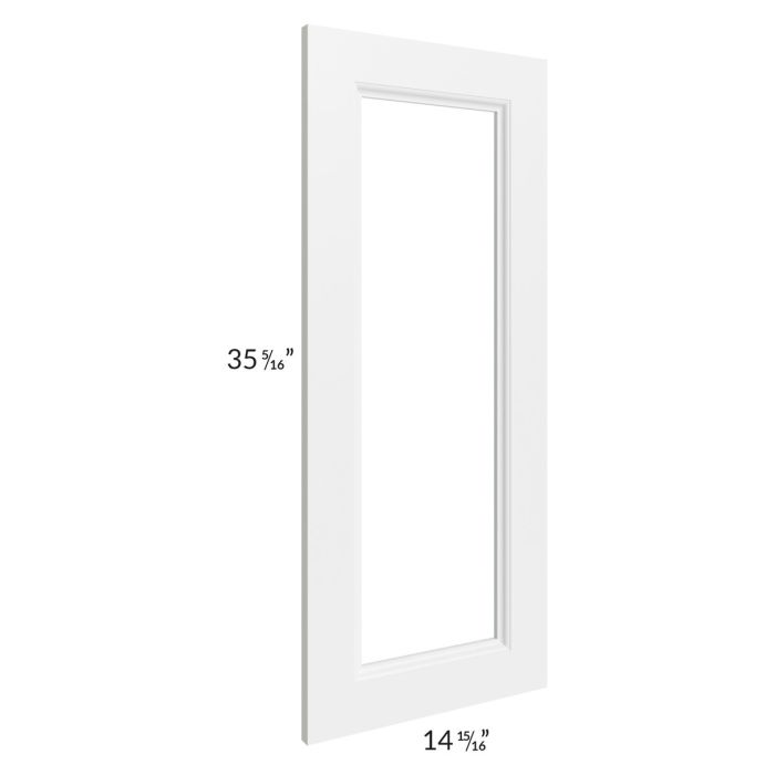 RTA Providence White 27" x 36 x15" Wall Diagonal Corner Glass Door Only with Glass Included