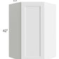 RTA Providence White 27" x 42" x 15" Wall Diagonal Corner Cabinet with Glass Door