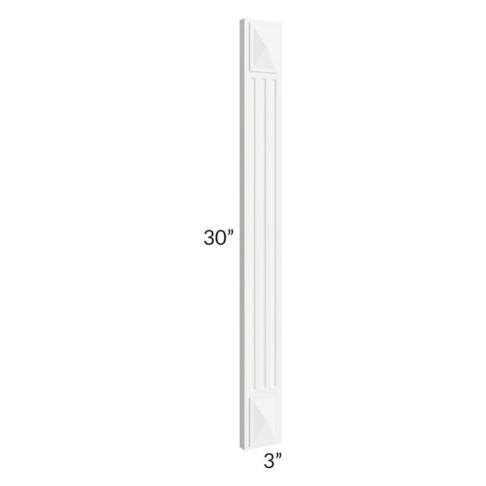 RTA Providence White 3" x 30" Fluted Decorative Filler
