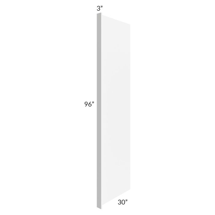 RTA Providence White 30" x 96" Refrigerator End Panel with a 3" Return - Cut in Half