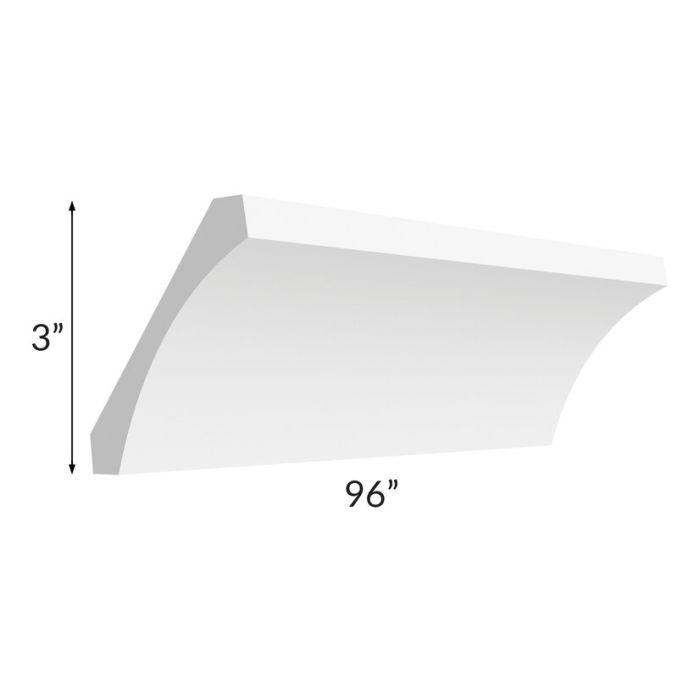 RTA Providence White Cove Crown Molding - Cut Molding in Half (Two 4ft ...