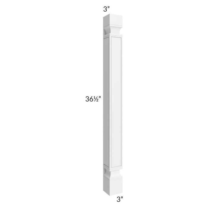 RTA Providence White POLE75-B3x3-TW Decorative Half Leg