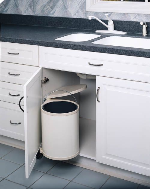 RTA RUKD-820-1-RAS Single Pullout Waste Container - Fits a 12" Wide Base Cabinet or One Side of Sink Base