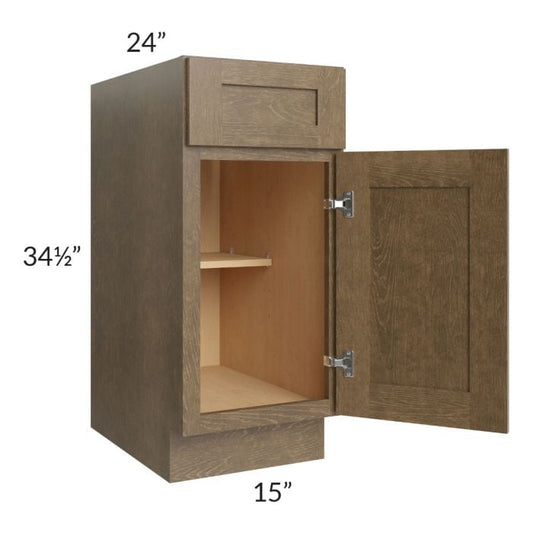 RTA Royal Bronze Shaker 15" Base Cabinet with 1 Finished Side
