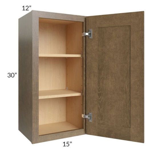 RTA Royal Bronze Shaker 15" x 30" Wall Cabinet with 1 Finished Side