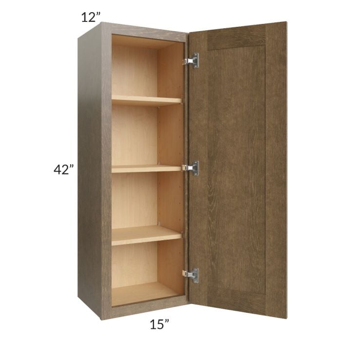 RTA Royal Bronze Shaker 15" x 42" Wall Cabinet with 1 Finished Side