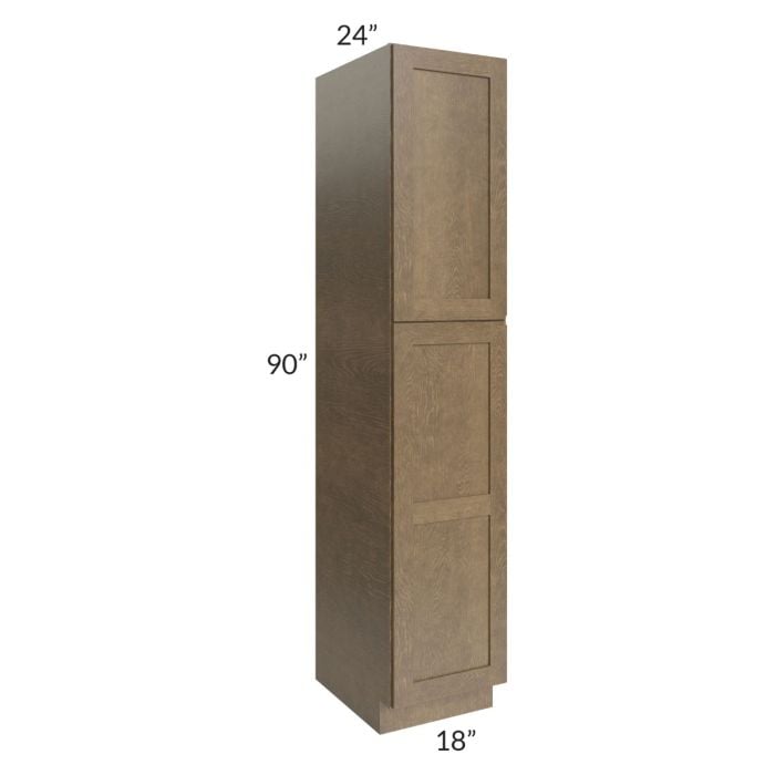 RTA Royal Bronze Shaker 18" x 90" Pantry Cabinet with 1 Finished Side