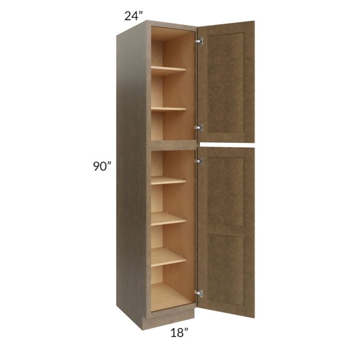 RTA Royal Bronze Shaker 18" x 90" Pantry Cabinet with 1 Finished Side
