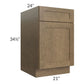 RTA Royal Bronze Shaker 21" Base Cabinet with 1 Finished Cabinet