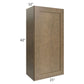 RTA Royal Bronze Shaker 21" x 42" Wall Cabinet with 2 Finished Sides