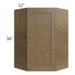 RTA Royal Bronze Shaker 24" x 36" Wall Diagonal Corner Cabinet with 1 Finished Side