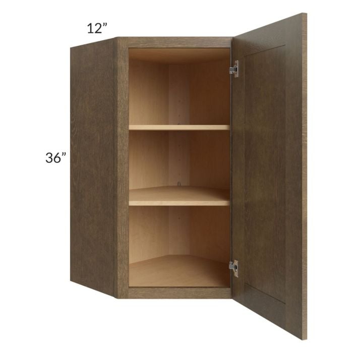 RTA Royal Bronze Shaker 24" x 36" Wall Diagonal Corner Cabinet with 1 Finished Side