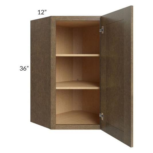 RTA Royal Bronze Shaker 24" x 36" Wall Diagonal Corner Cabinet with 1 Finished Side