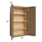 RTA Royal Bronze Shaker 24" x 42" Wall Cabinet with 1 Finished Side
