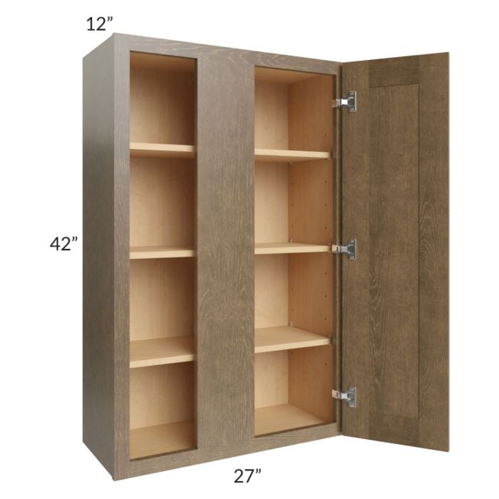 RTA Royal Bronze Shaker 27" x 42" Blind Wall Cabinet with 1 Finished Side