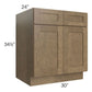 RTA Royal Bronze Shaker 30" Base Cabinet with 1 Finished Side