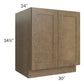 RTA Royal Bronze Shaker 30" Full Height Door Base Cabinet with 2 Finished Sides