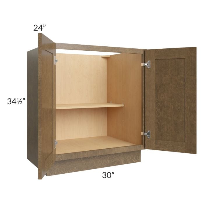 RTA Royal Bronze Shaker 30" Full Height Door Base Cabinet with 2 Finished Sides