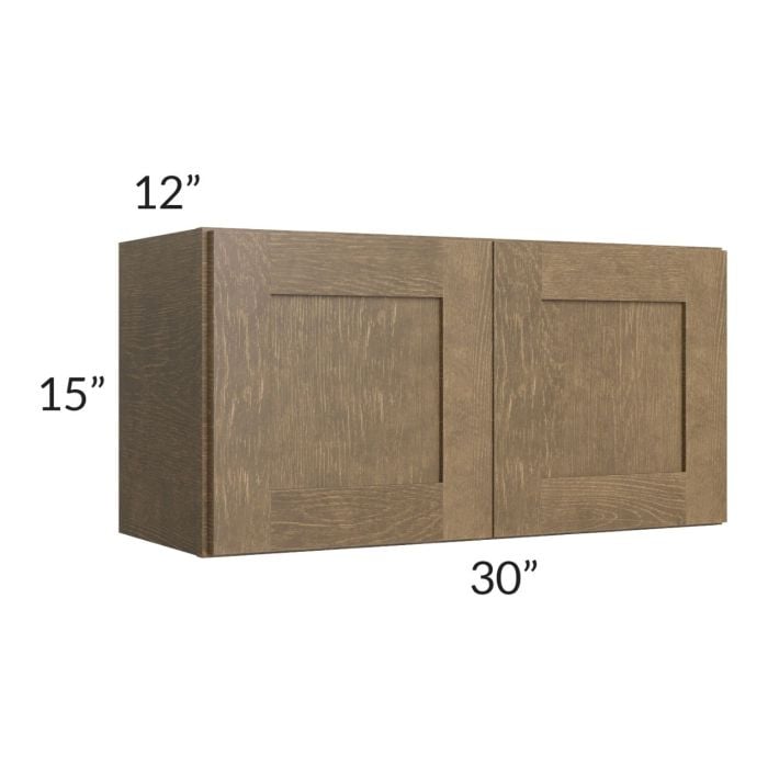 RTA Royal Bronze Shaker 30" x 15" Wall Cabinet with 1 Finished Side