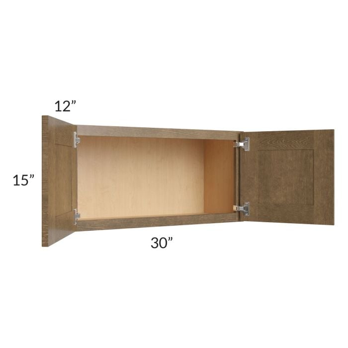 RTA Royal Bronze Shaker 30" x 15" Wall Cabinet with 1 Finished Side