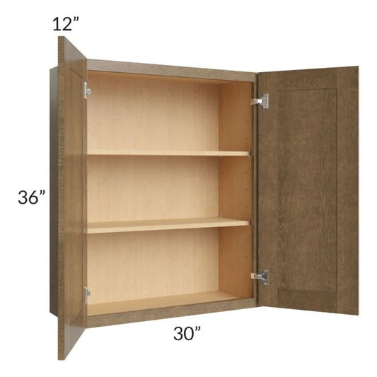 RTA Royal Bronze Shaker 30" x 36" Wall Cabinet with 1 Finished Side