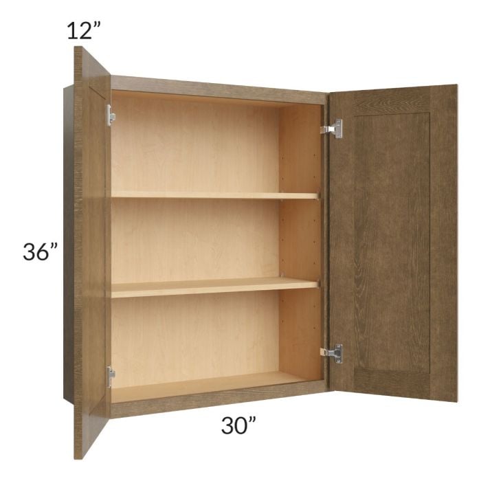 RTA Royal Bronze Shaker 30" x 36" Wall Cabinet with 2 Finished Sides