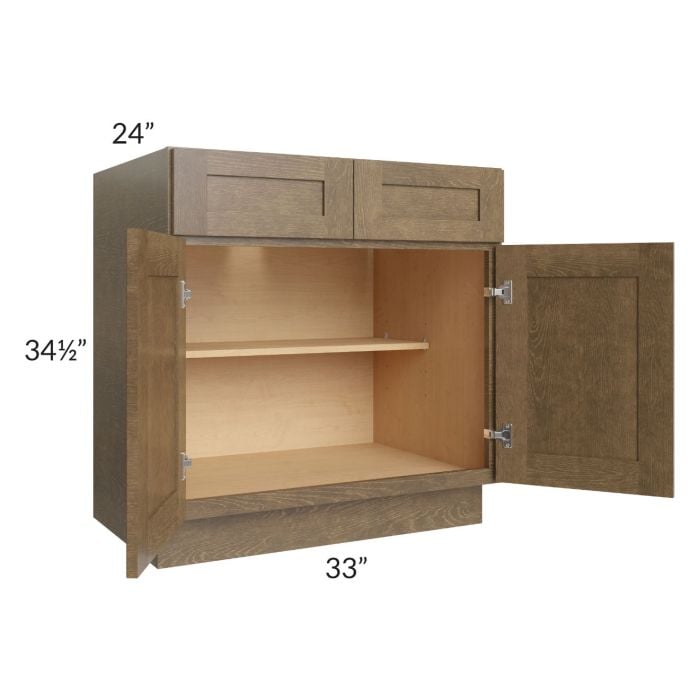 RTA Royal Bronze Shaker 33" Base Cabinet with 2 Finished Sides