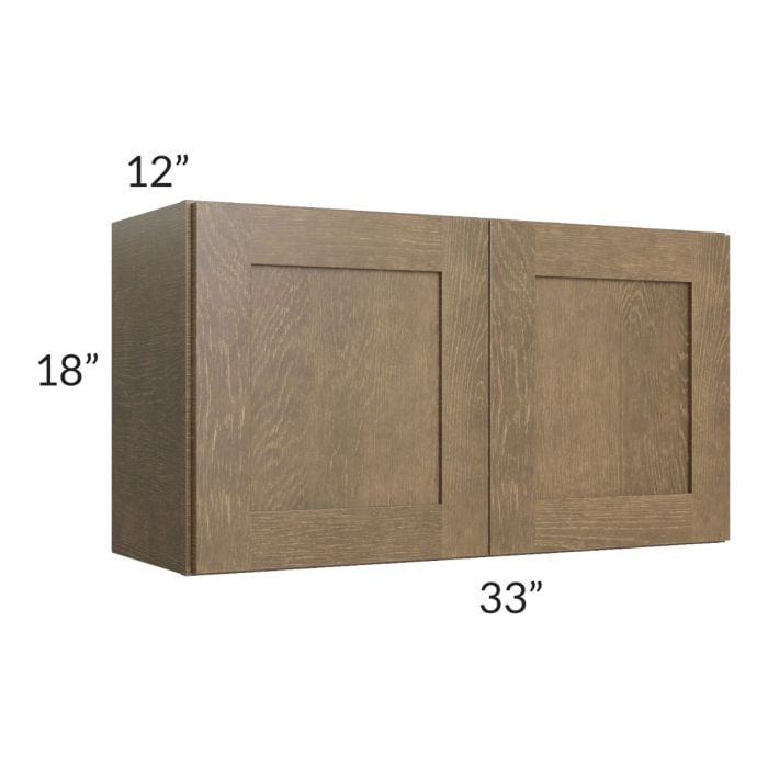 RTA Royal Bronze Shaker 33" x 18" Wall Cabinet with 2 Finished Sides