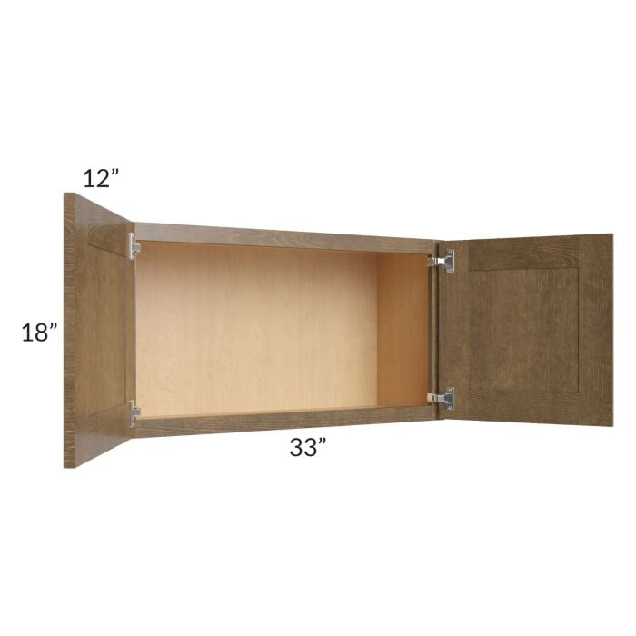 RTA Royal Bronze Shaker 33" x 18" Wall Cabinet with 2 Finished Sides