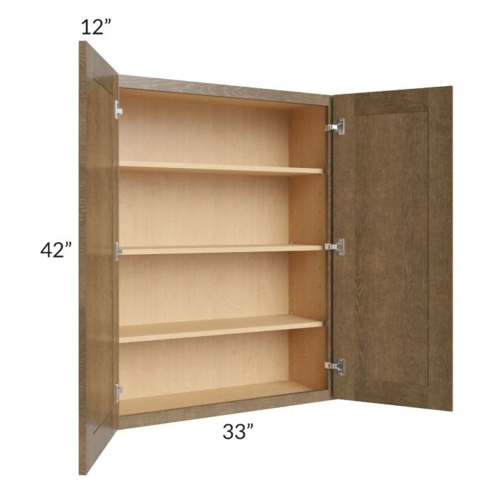 RTA Royal Bronze Shaker 33" x 42" Wall Cabinet with 1 Finished Side