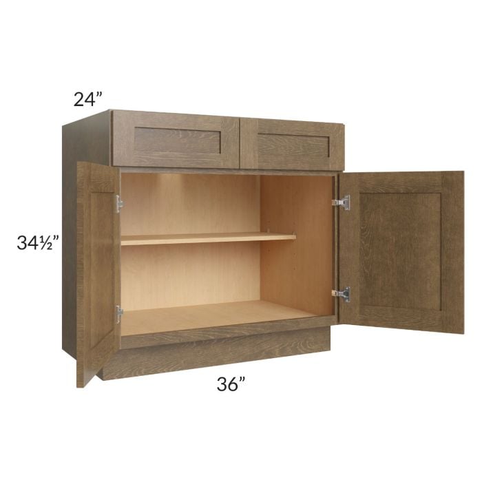RTA Royal Bronze Shaker 36" Base Cabinet with 2 Finished Sides