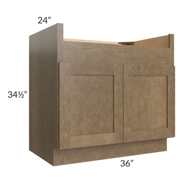 RTA Royal Bronze Shaker 36" Farm Sink Base Cabinet with 1 Finished Side