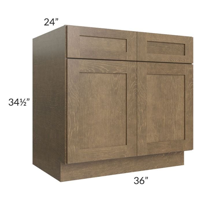 RTA Royal Bronze Shaker 36" Sink Base Cabinet with 1 Finished Side
