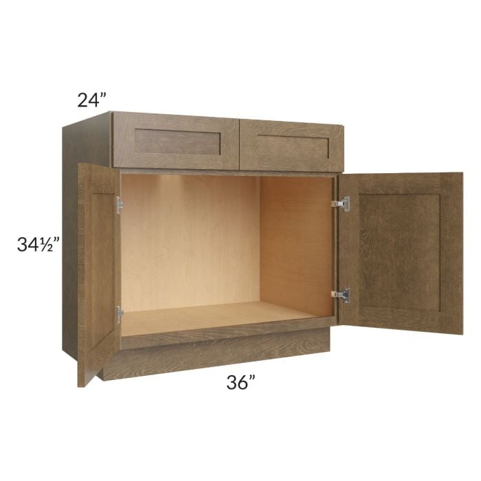 RTA Royal Bronze Shaker 36" Sink Base Cabinet with 1 Finished Side