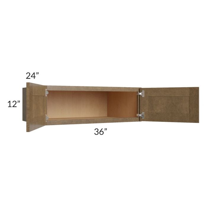 RTA Royal Bronze Shaker 36" x 12" x 24" Wall Cabinet with 2 Finished Sides