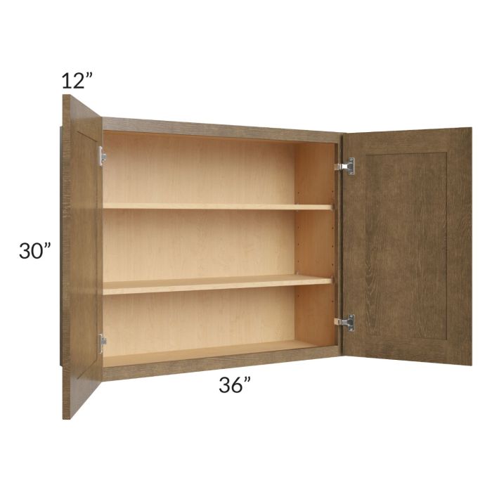 RTA Royal Bronze Shaker 36" x 30" Wall Cabinet with 1 Finished Side