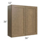 RTA Royal Bronze Shaker 36" x 36" Wall Cabinet with 1 Finished Side