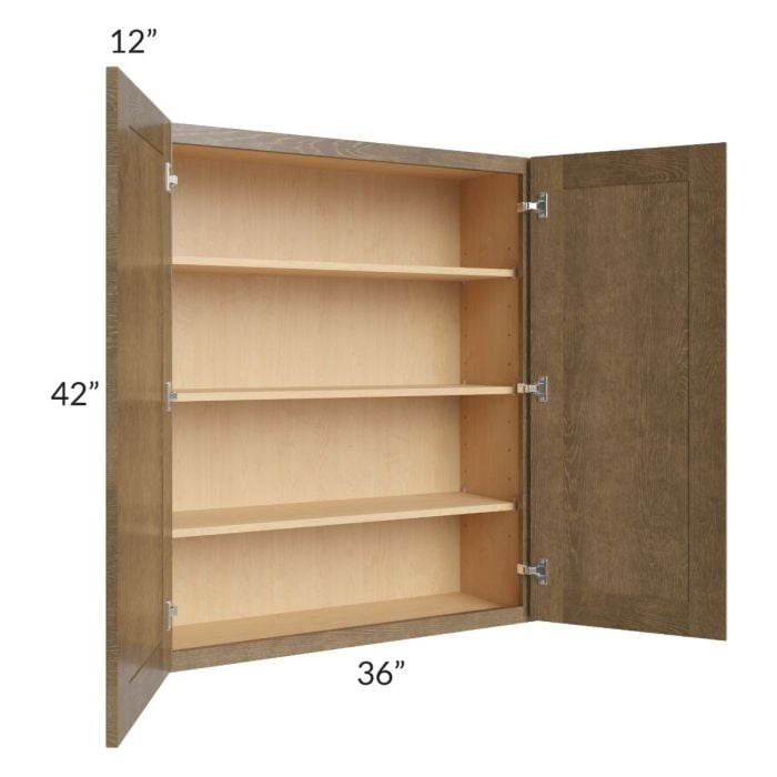 RTA Royal Bronze Shaker 36" x 42" Wall Cabinet with 1 Finished Side