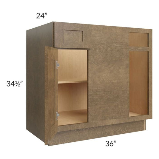 RTA Royal Bronze Shaker 39" Blind Base Corner Cabinet with 1 Finished Side