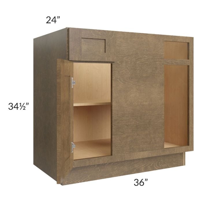 RTA Royal Bronze Shaker 39" Blind Base Corner Cabinet with 2 Finished Sides