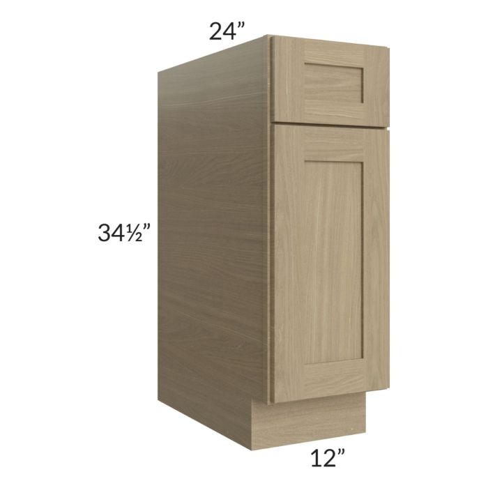 RTA Royal Natural Shaker 12" Base Cabinet with 1 Finished Side