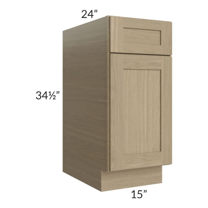 RTA Royal Natural Shaker 15" Base Cabinet with 1 Finished Side