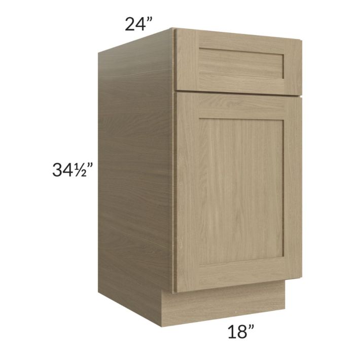 RTA Royal Natural Shaker 18" Base Cabinet with 2 Finished Sides