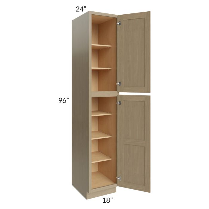 RTA Royal Natural Shaker 18" x 96" Pantry Cabinet With 2 Finished Sides