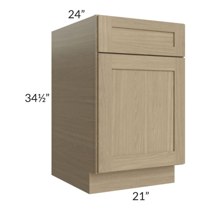 RTA Royal Natural Shaker 21" Base Cabinet with 1 Finished Side