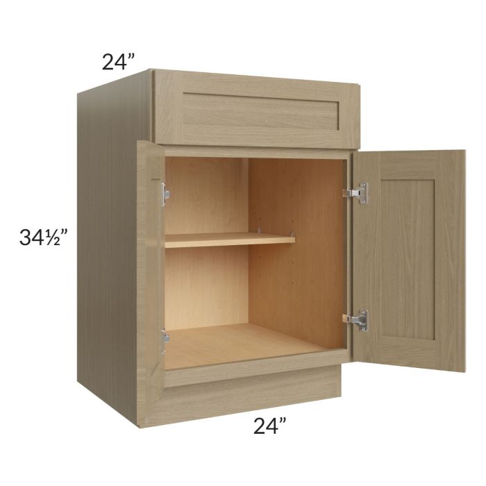 RTA Royal Natural Shaker 24" Base Cabinet with 1 Finished Side